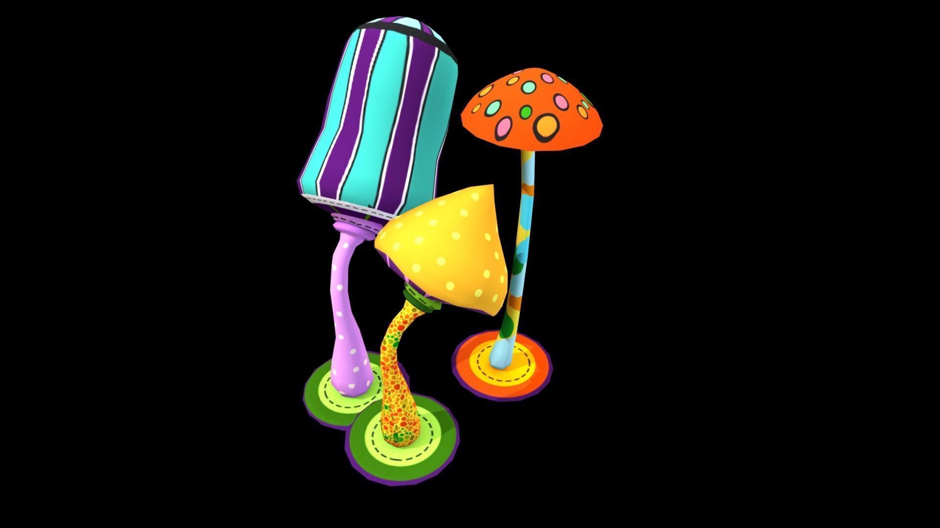 Cartoon Musroom 3D Model Low-poly 3D model_4