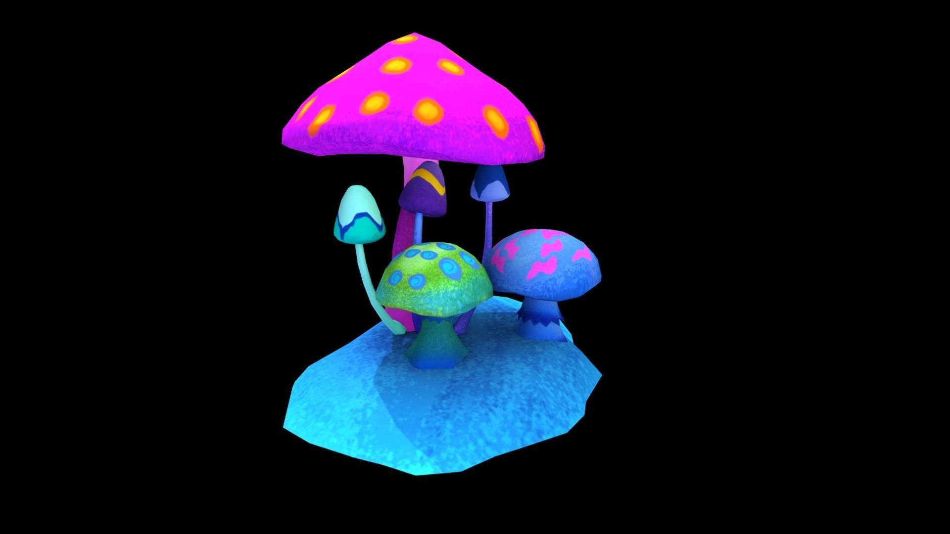 Cartoon Musroom 3D Model Low-poly 3D model_5