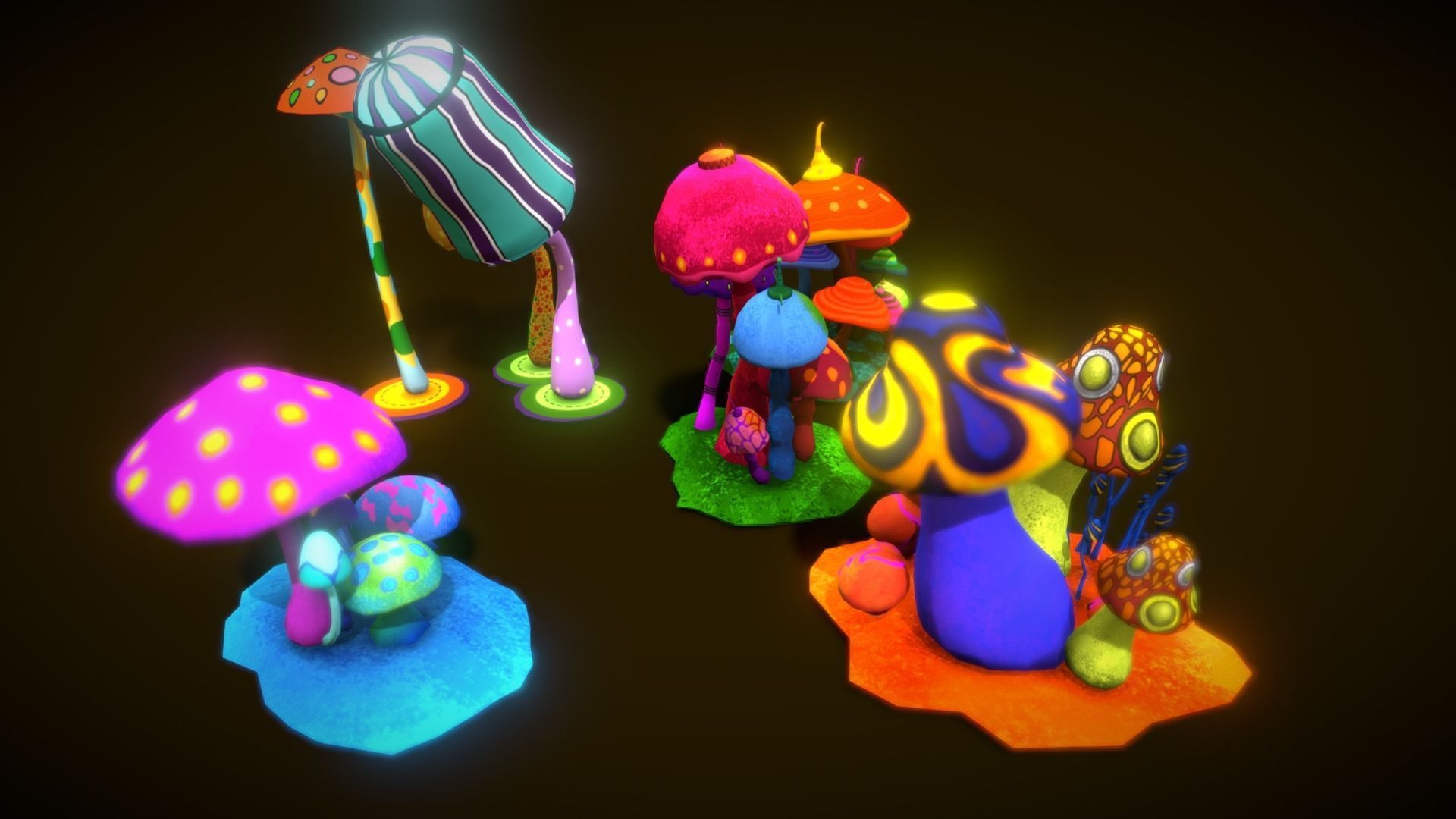 Cartoon Musroom 3D Model Low-poly 3D model_10