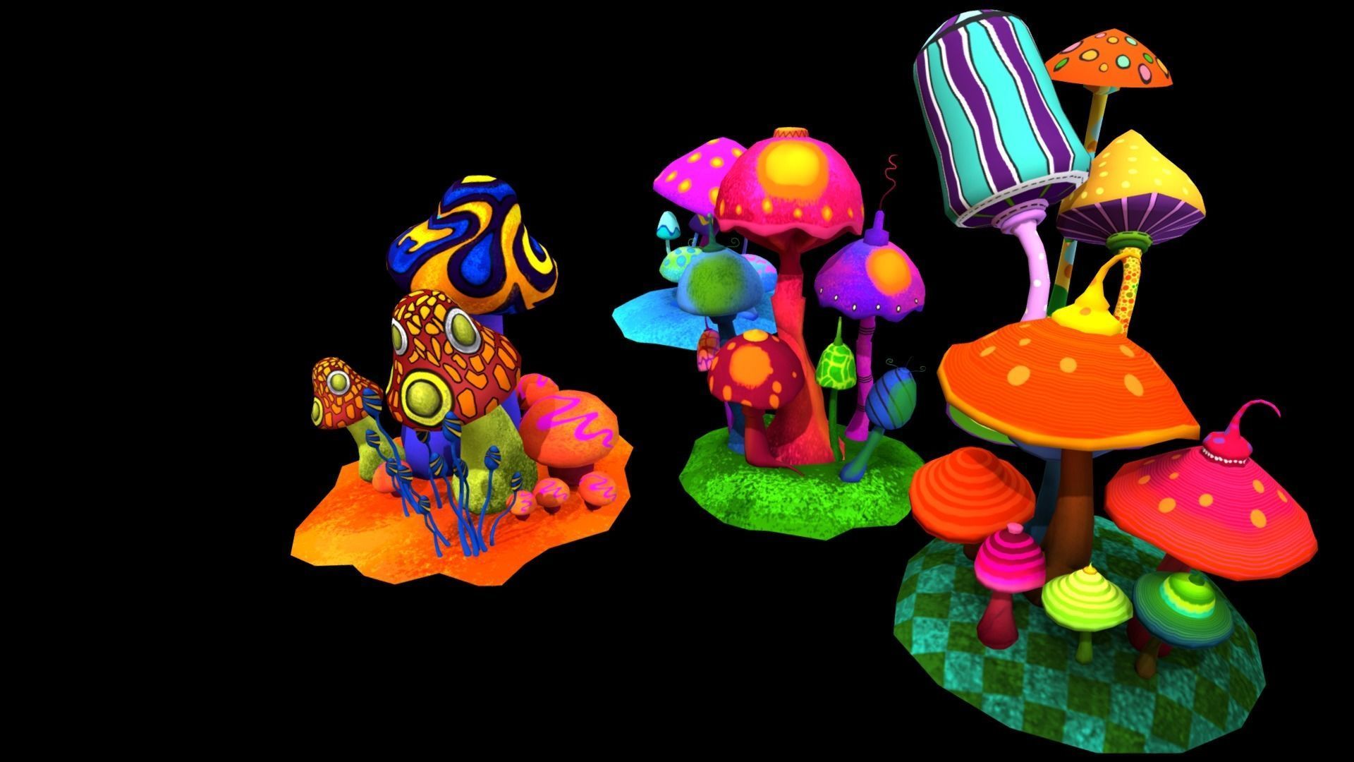 Cartoon Musroom 3D Model Low-poly 3D model_8