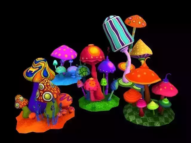 Cartoon Musroom 3D Model Low-poly 3D model