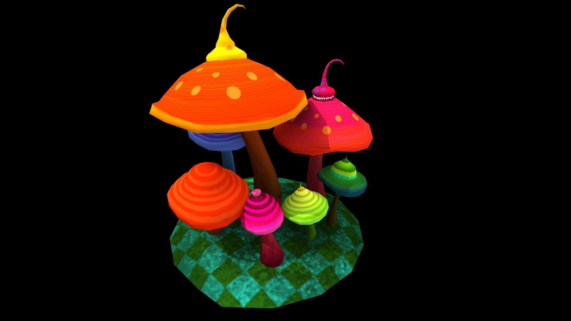 Cartoon Musroom 3D Model Low-poly 3D model_7