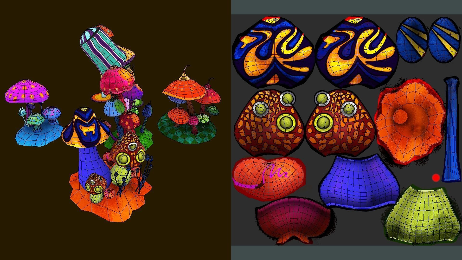 Cartoon Musroom 3D Model Low-poly 3D model_2