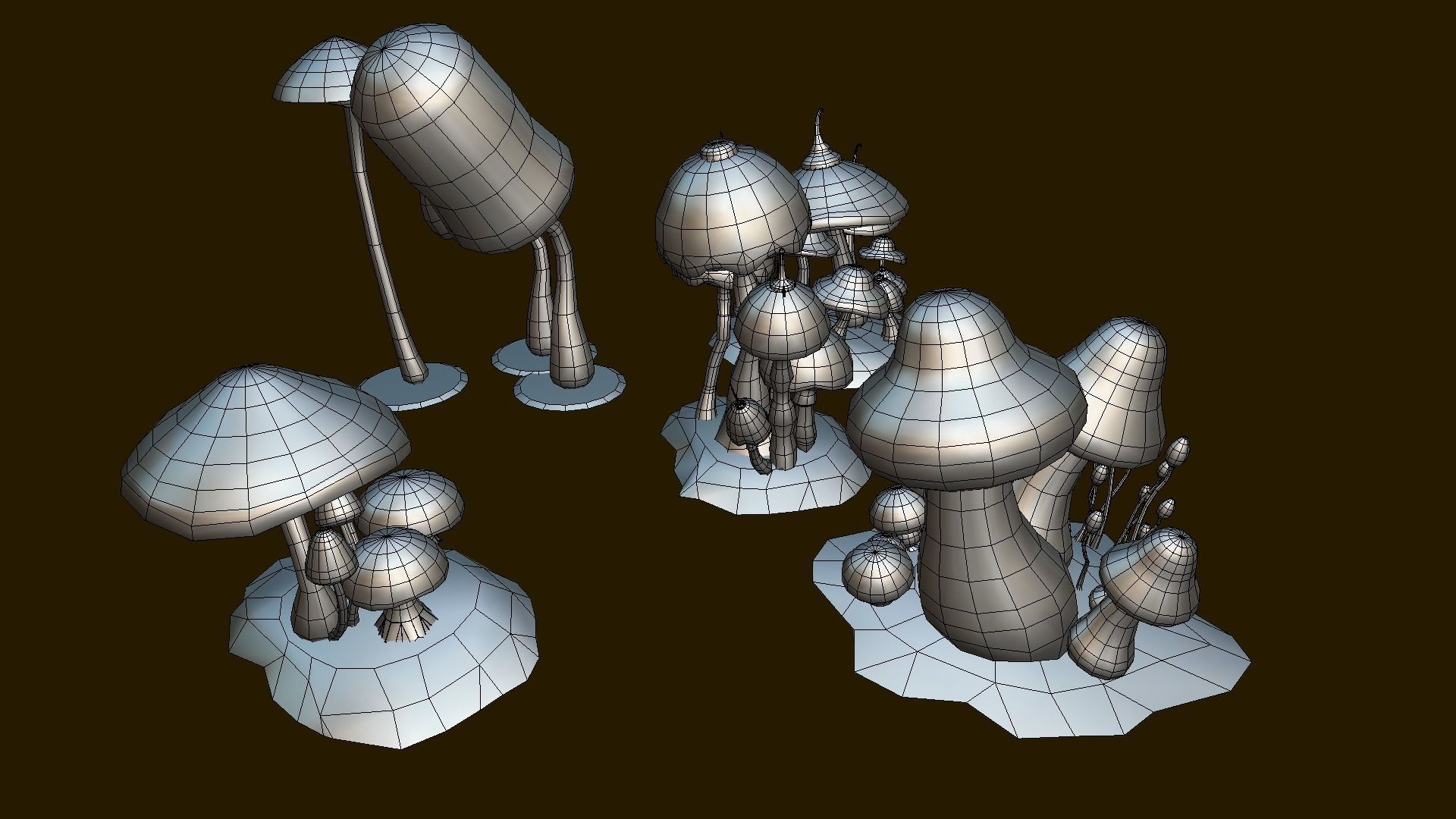 Cartoon Musroom 3D Model Low-poly 3D model_1