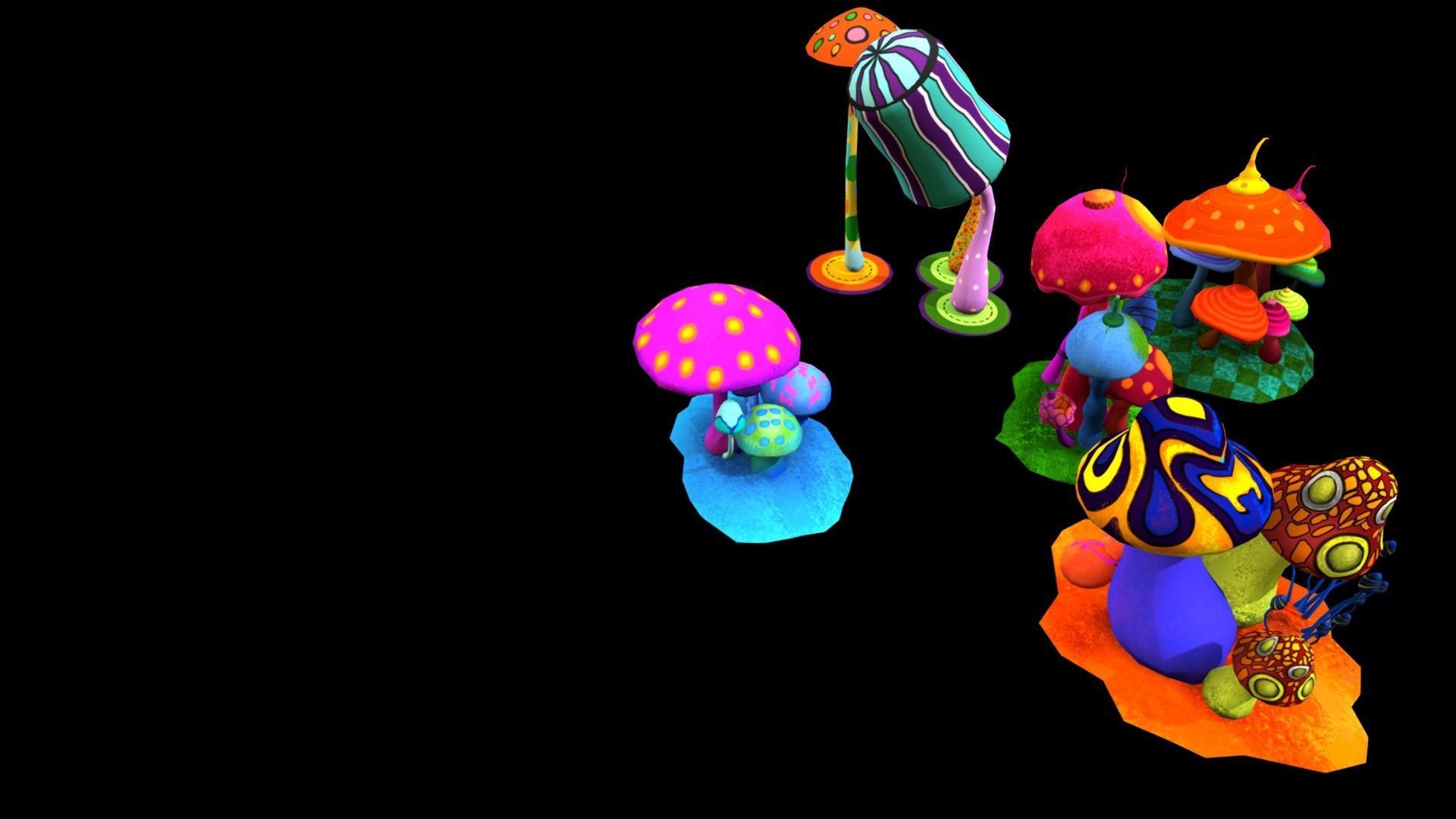 Cartoon Musroom 3D Model Low-poly 3D model_9