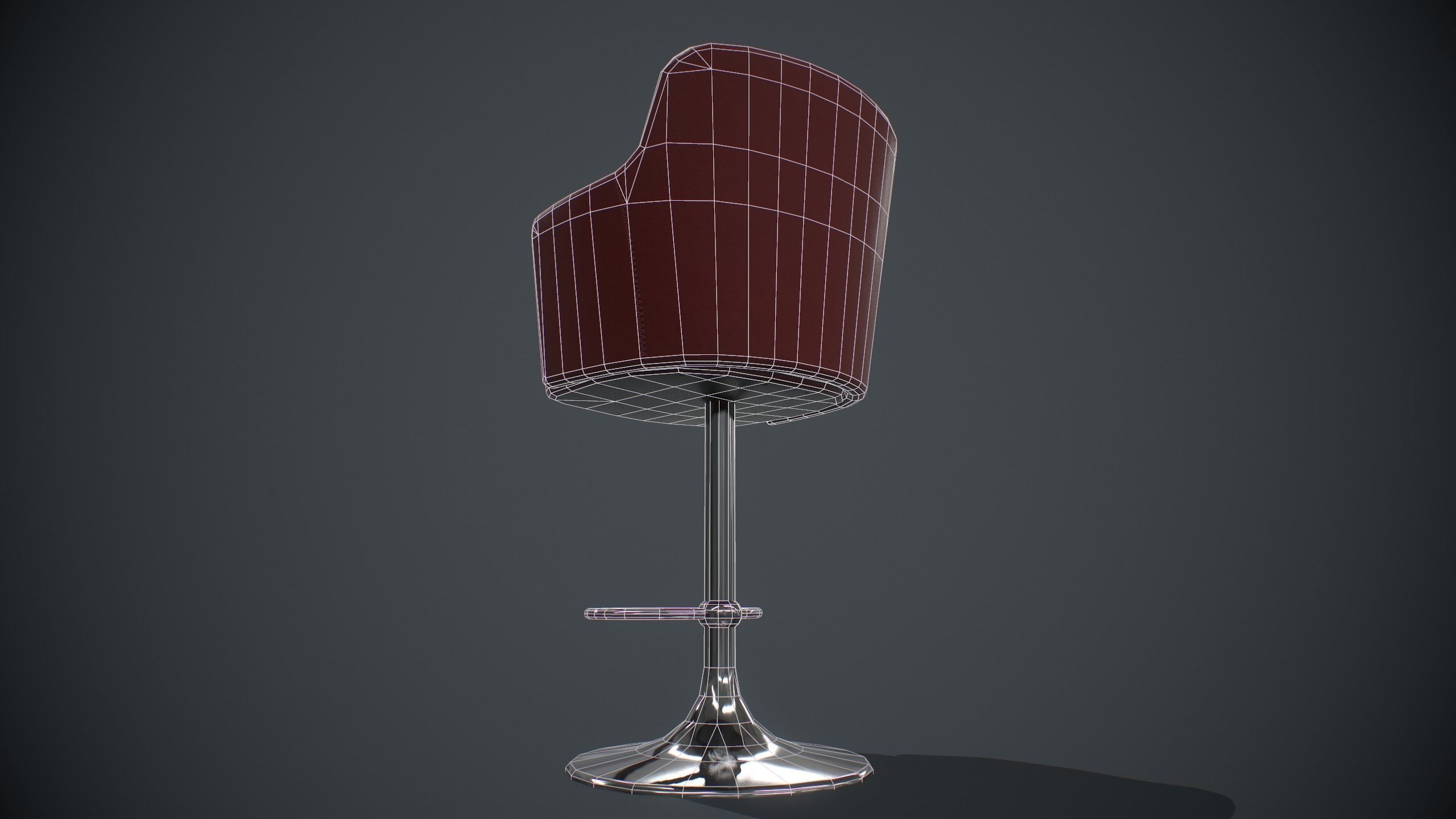 Barstool PBR Low-poly 3D model_6