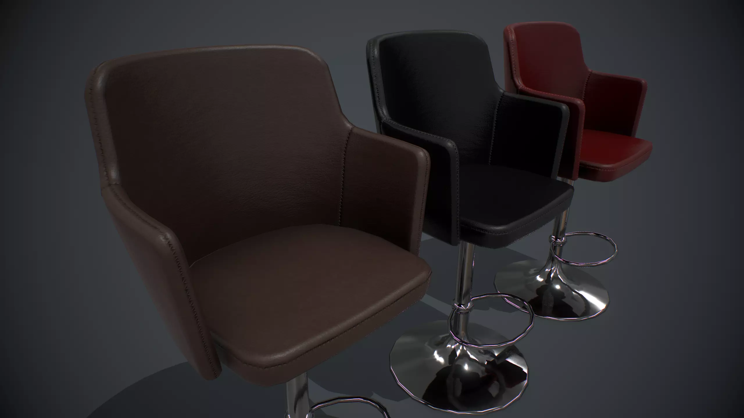 Barstool PBR Low-poly 3D model_0