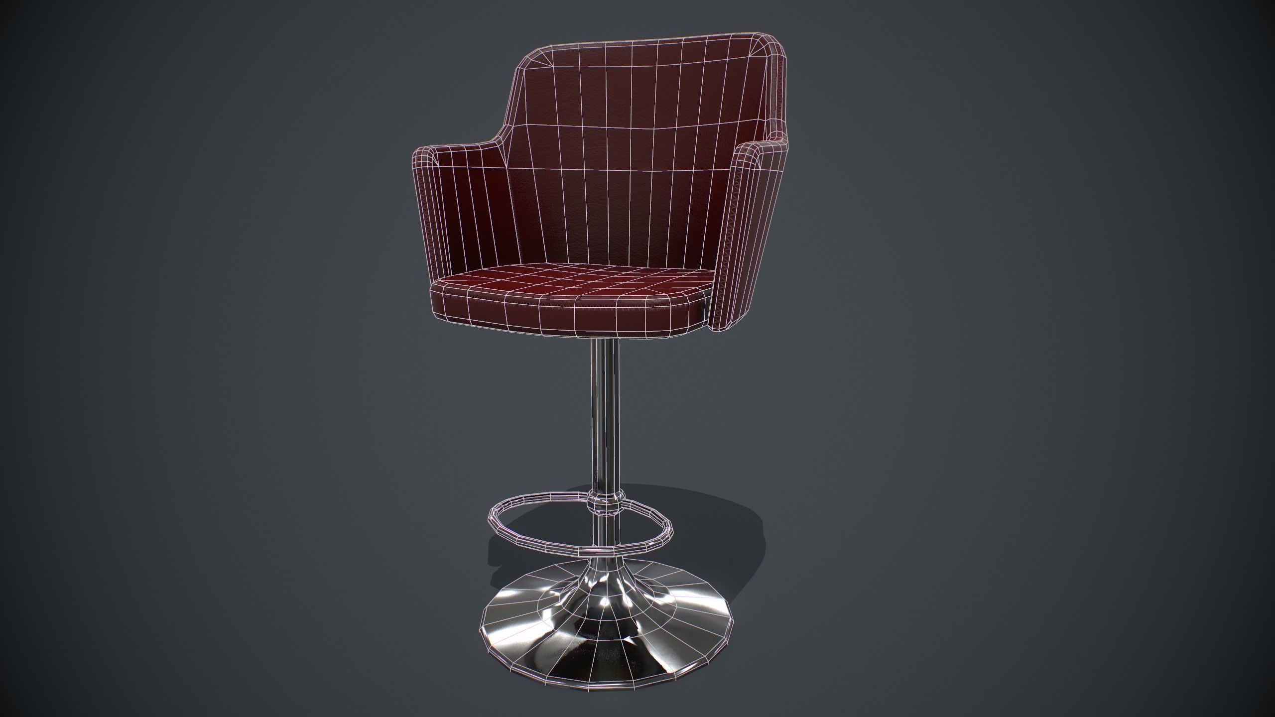 Barstool PBR Low-poly 3D model_5