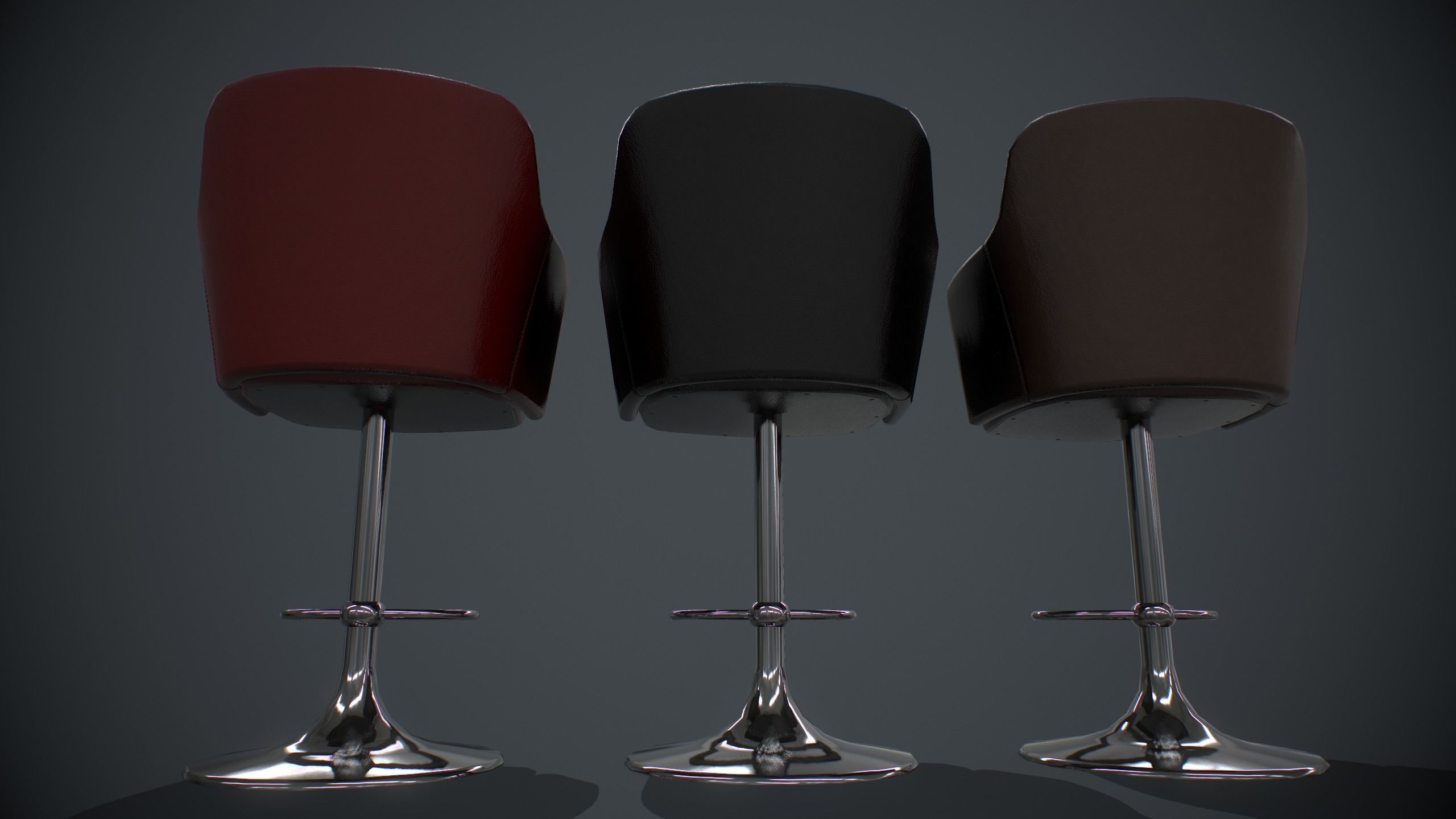 Barstool PBR Low-poly 3D model_2
