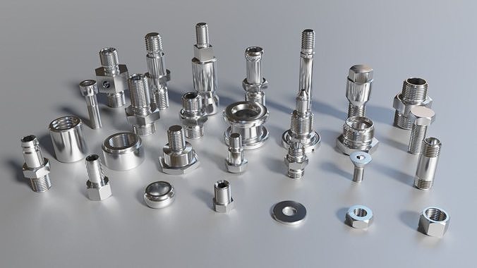 Parts threaded 3D model