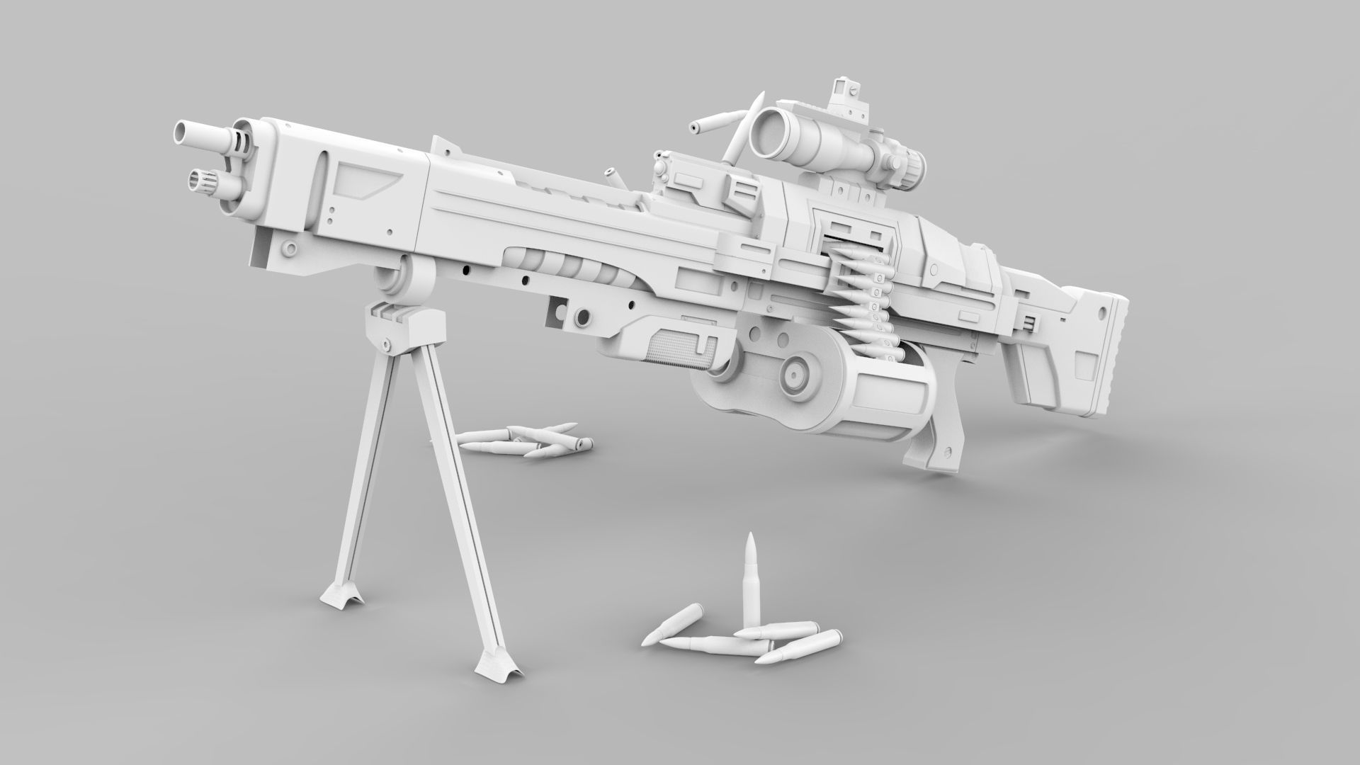 Heavy Machine Gun From Destiny 3D model_1