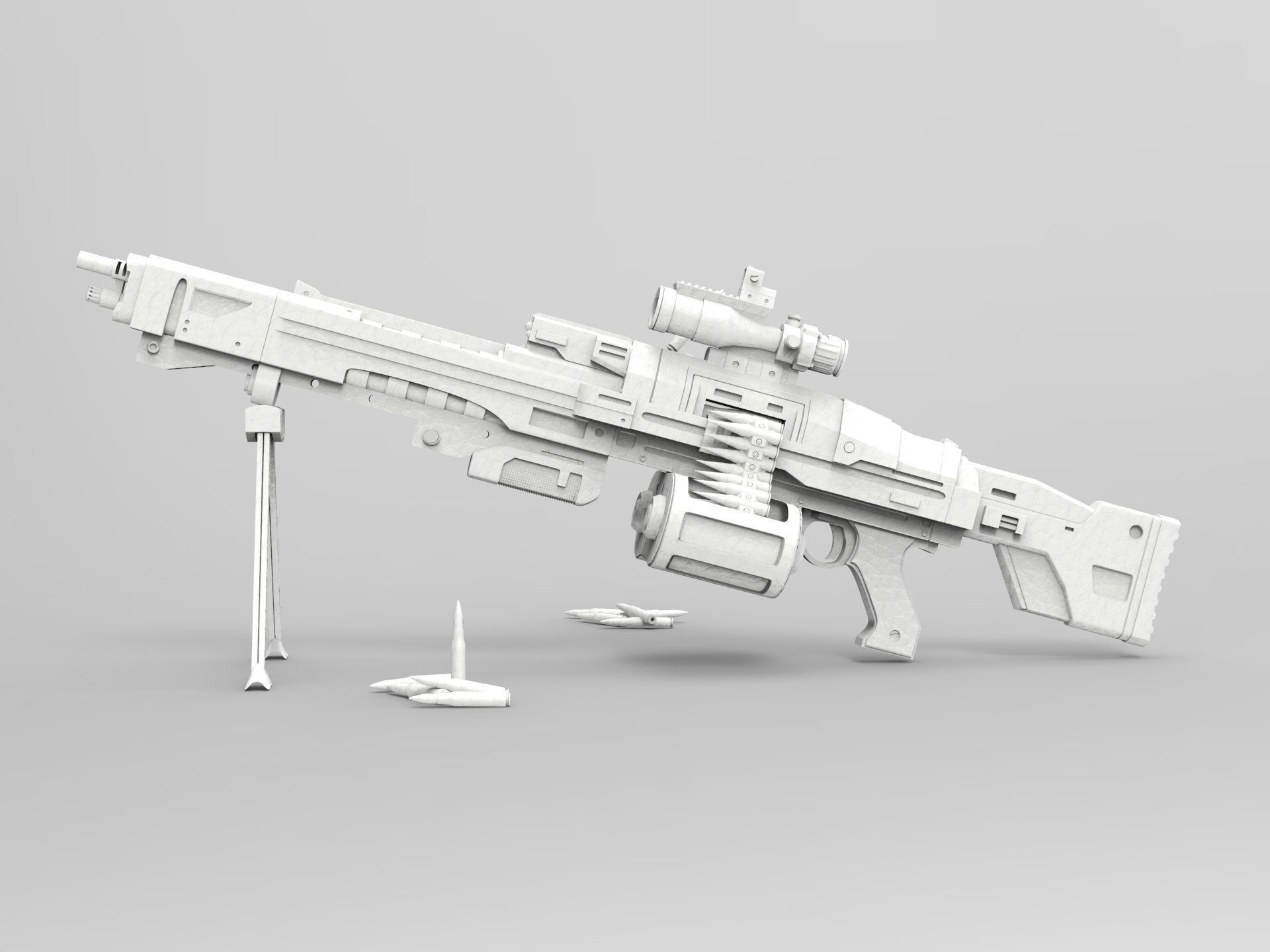 Heavy Machine Gun From Destiny 3D model_4