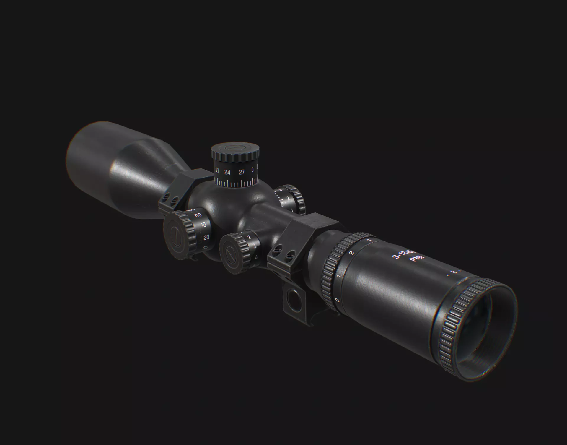 Sniper Scope Low-poly 3D model_0