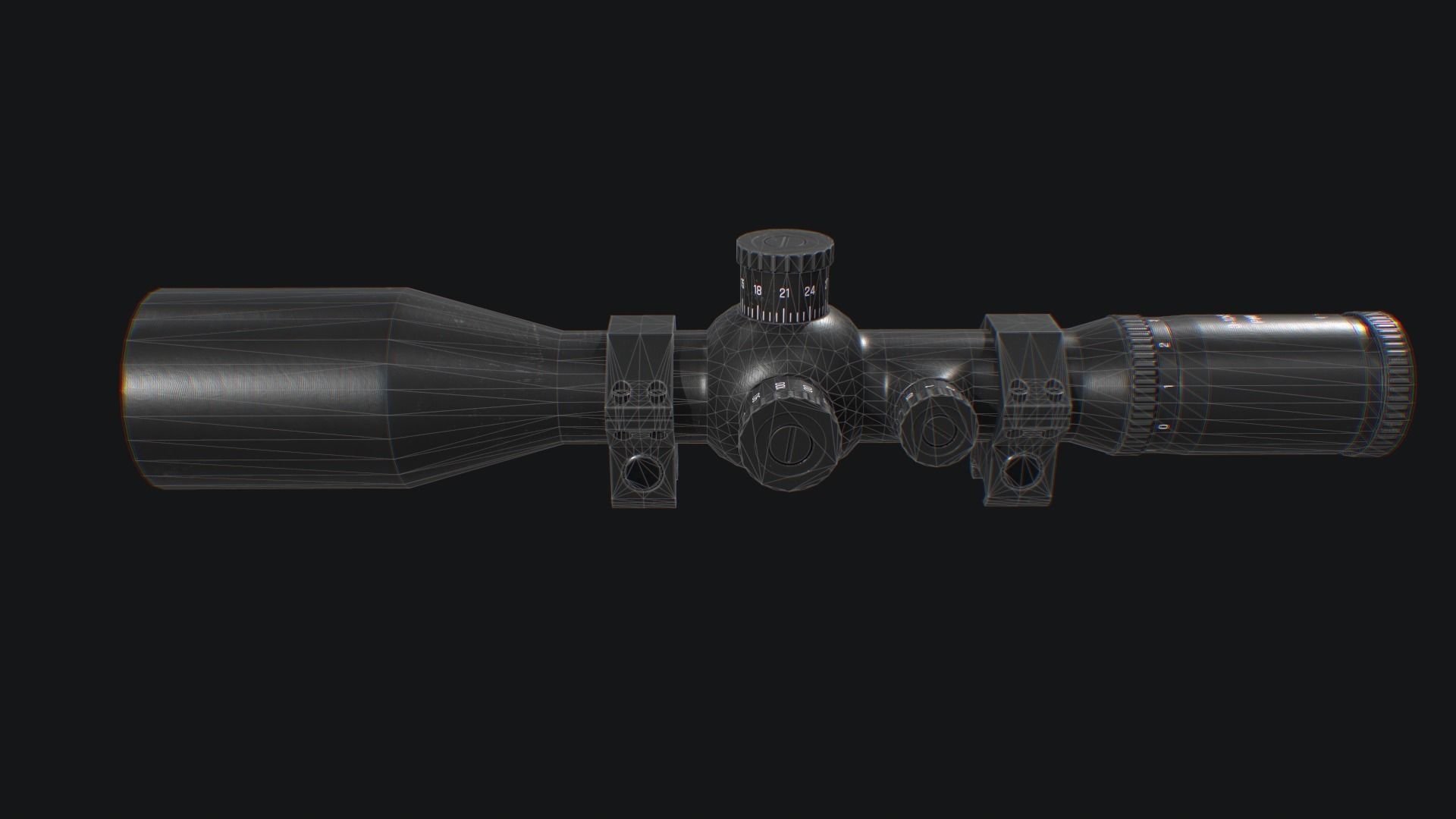 Sniper Scope Low-poly 3D model_9