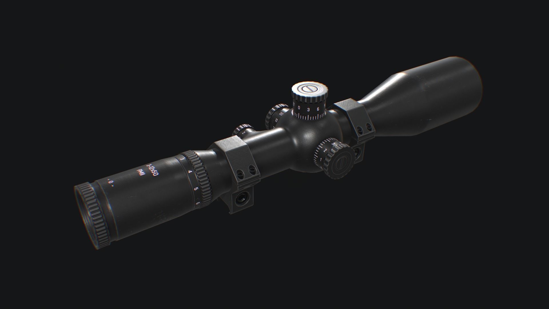 Sniper Scope Low-poly 3D model_1