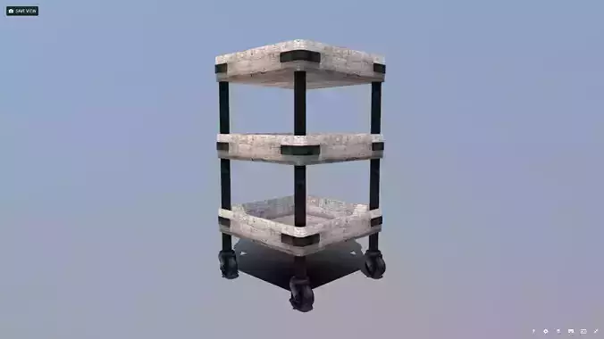 Art Deco Bar Cart Low-poly 3D model