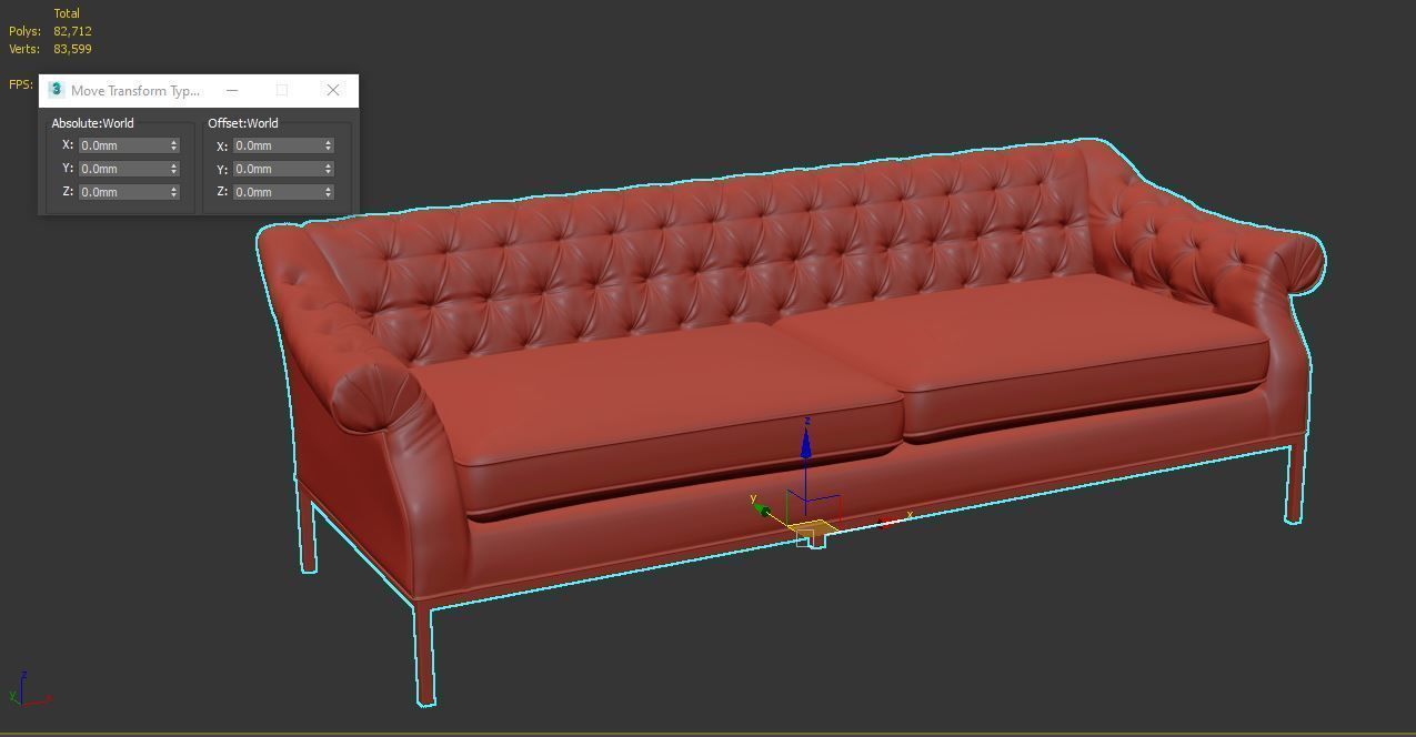 sofa-cken velvet chesterfield sofa 3D model_11