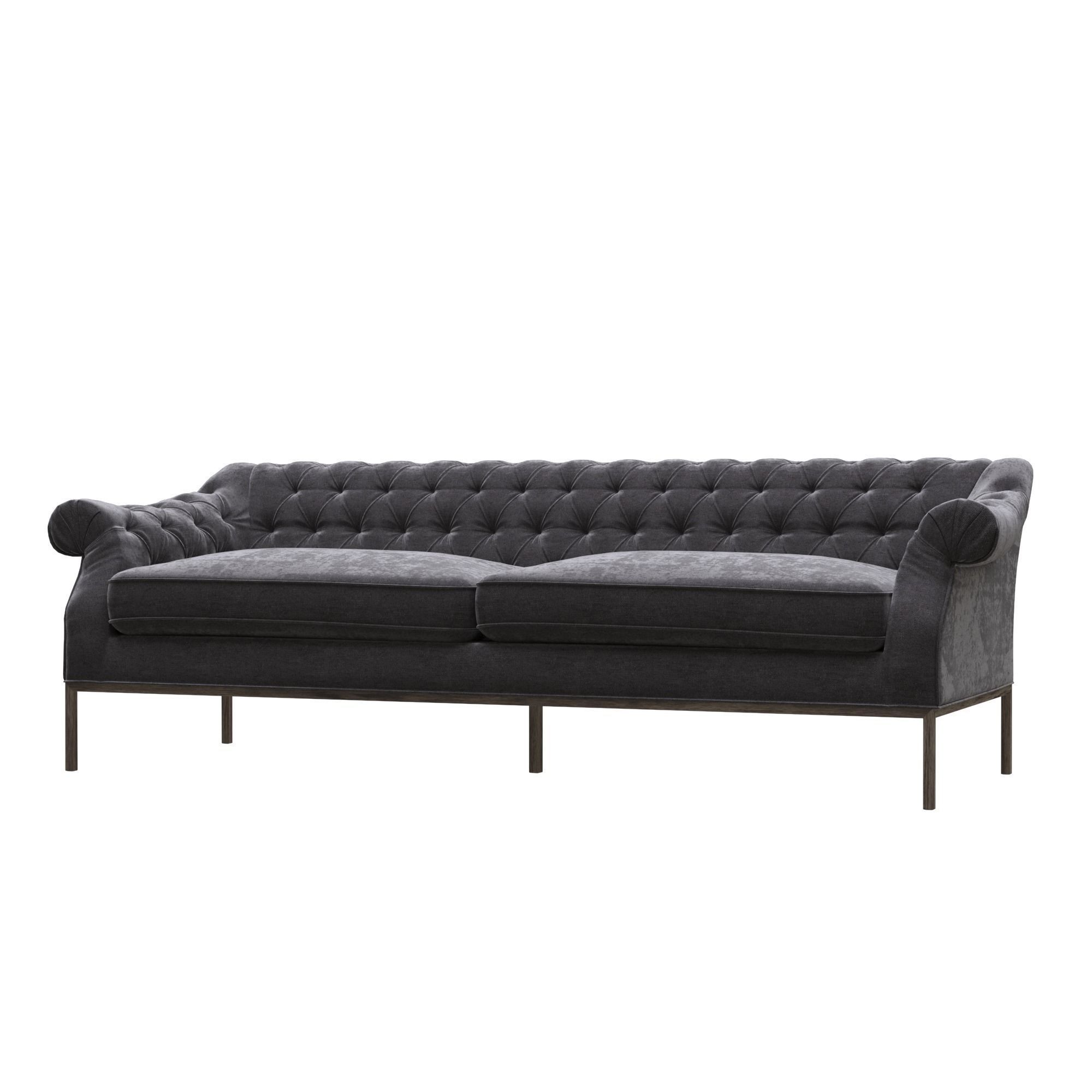 sofa-cken velvet chesterfield sofa 3D model_2