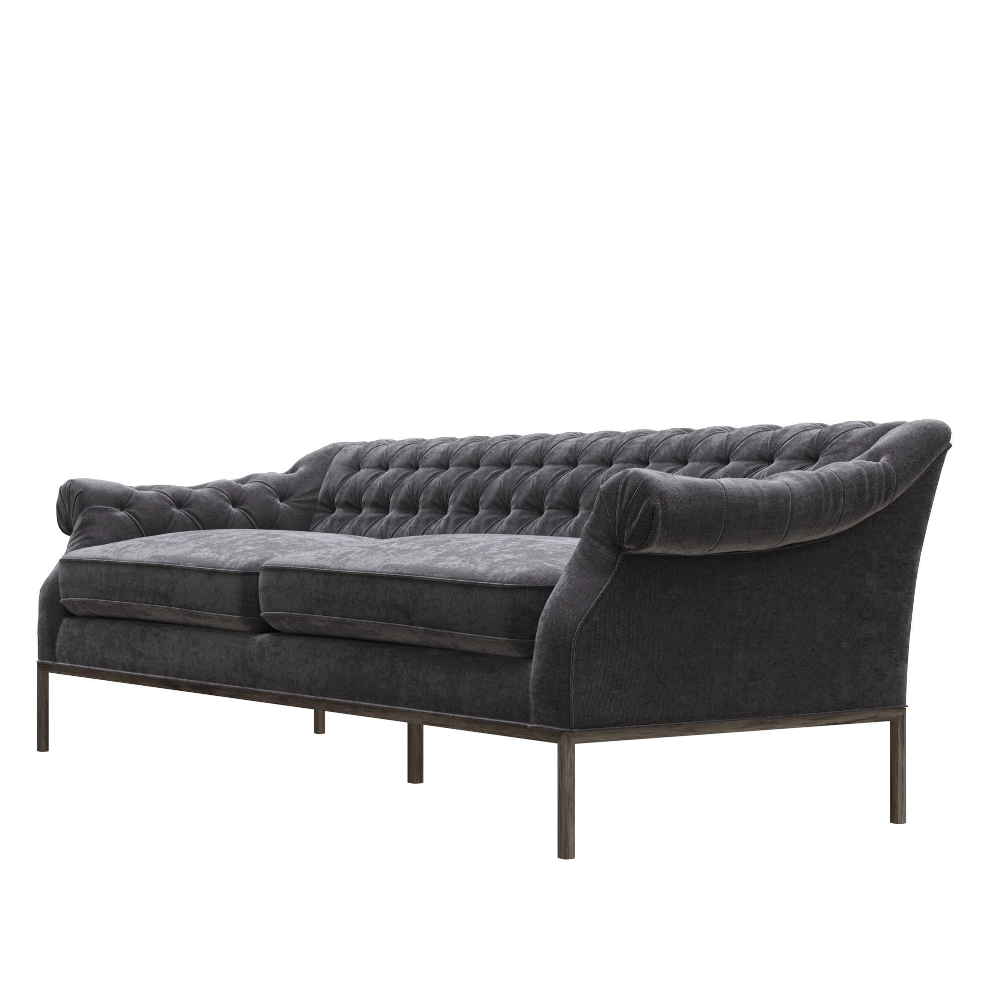 sofa-cken velvet chesterfield sofa 3D model_5