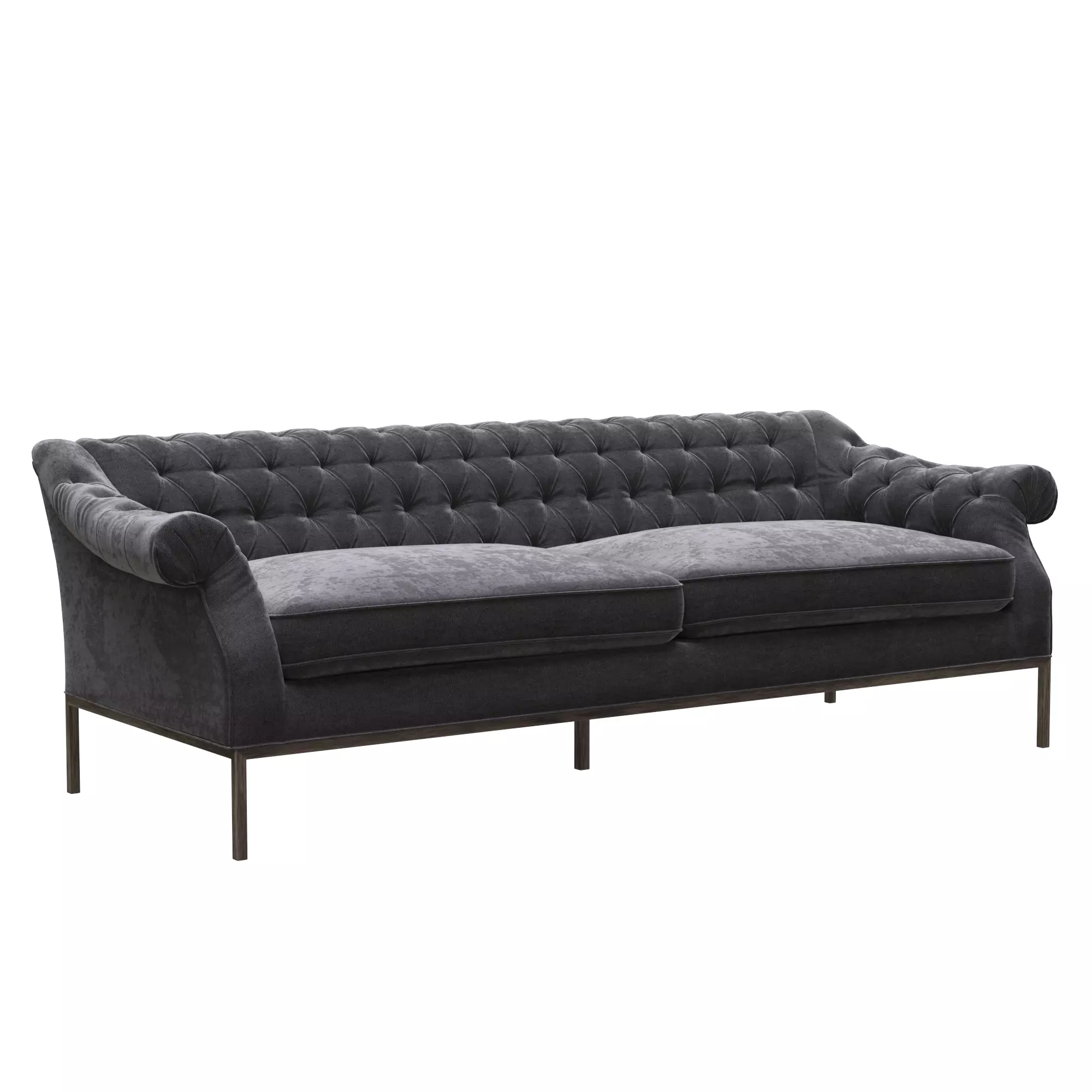 sofa-cken velvet chesterfield sofa 3D model_0