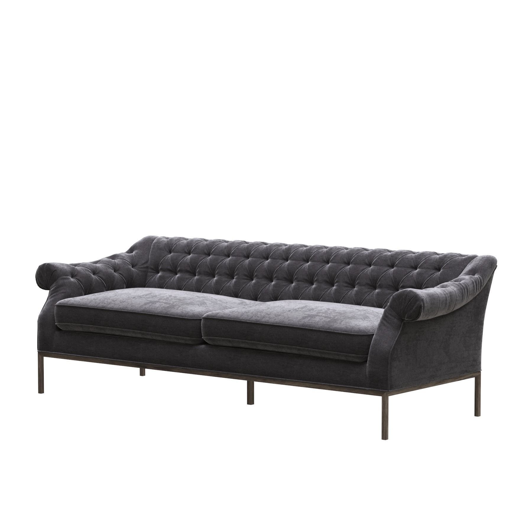 sofa-cken velvet chesterfield sofa 3D model_3