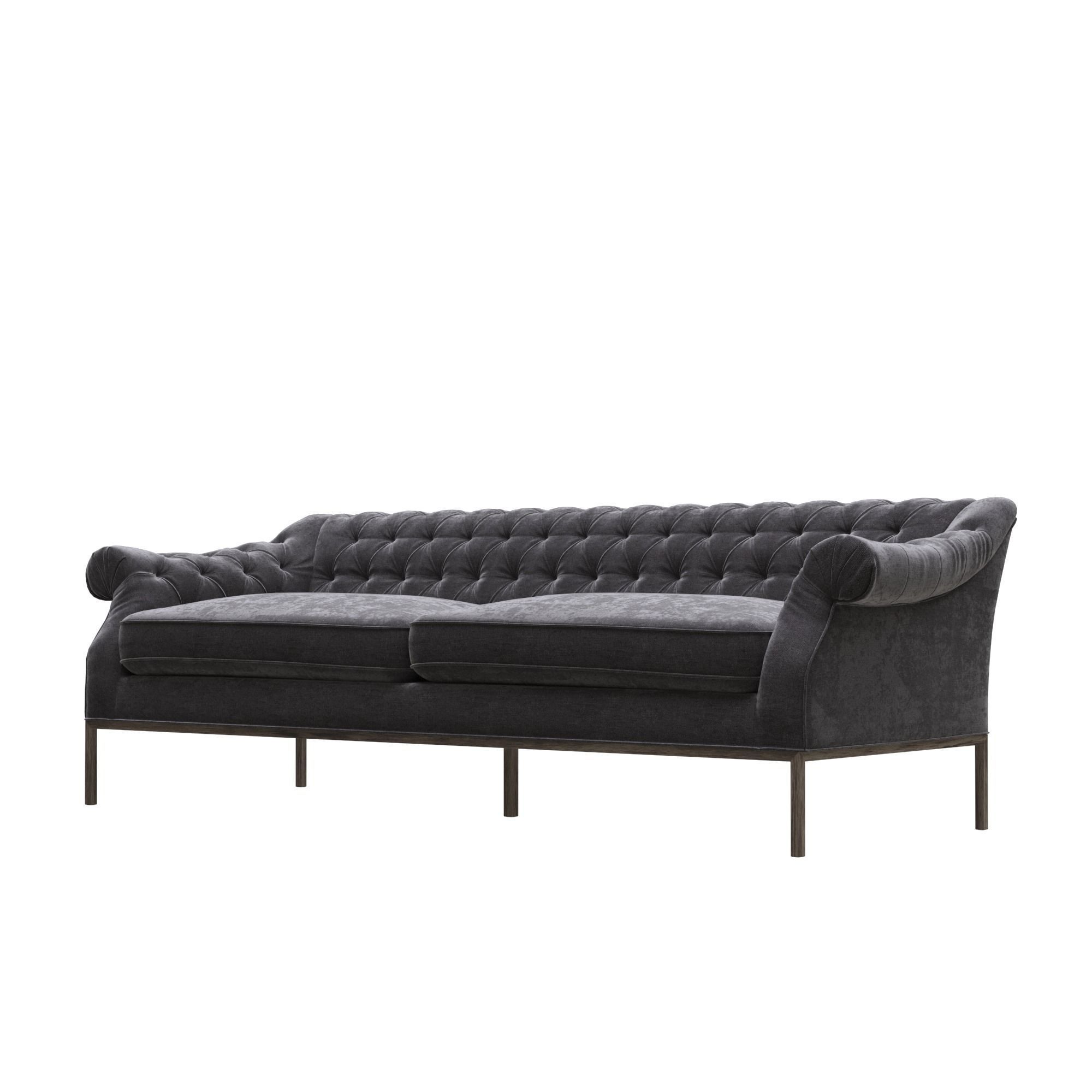 sofa-cken velvet chesterfield sofa 3D model_4