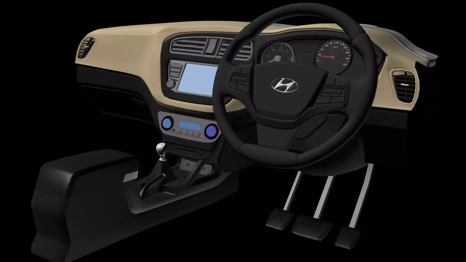 Car Driving Low-poly 3D model