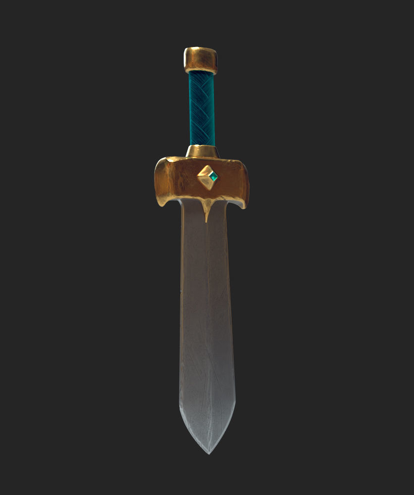 Gladiator cartoon Anime Girl Low-poly 3D model_3