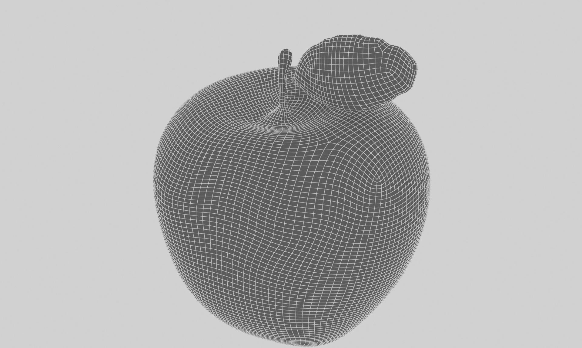 Apple with leaf Low-poly 3D model_6