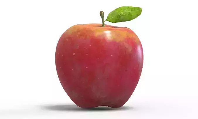 Apple with leaf