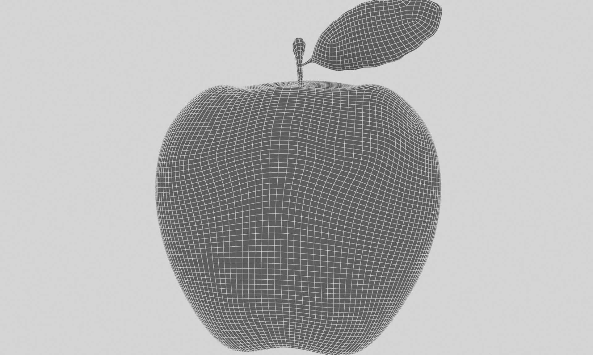 Apple with leaf Low-poly 3D model_5