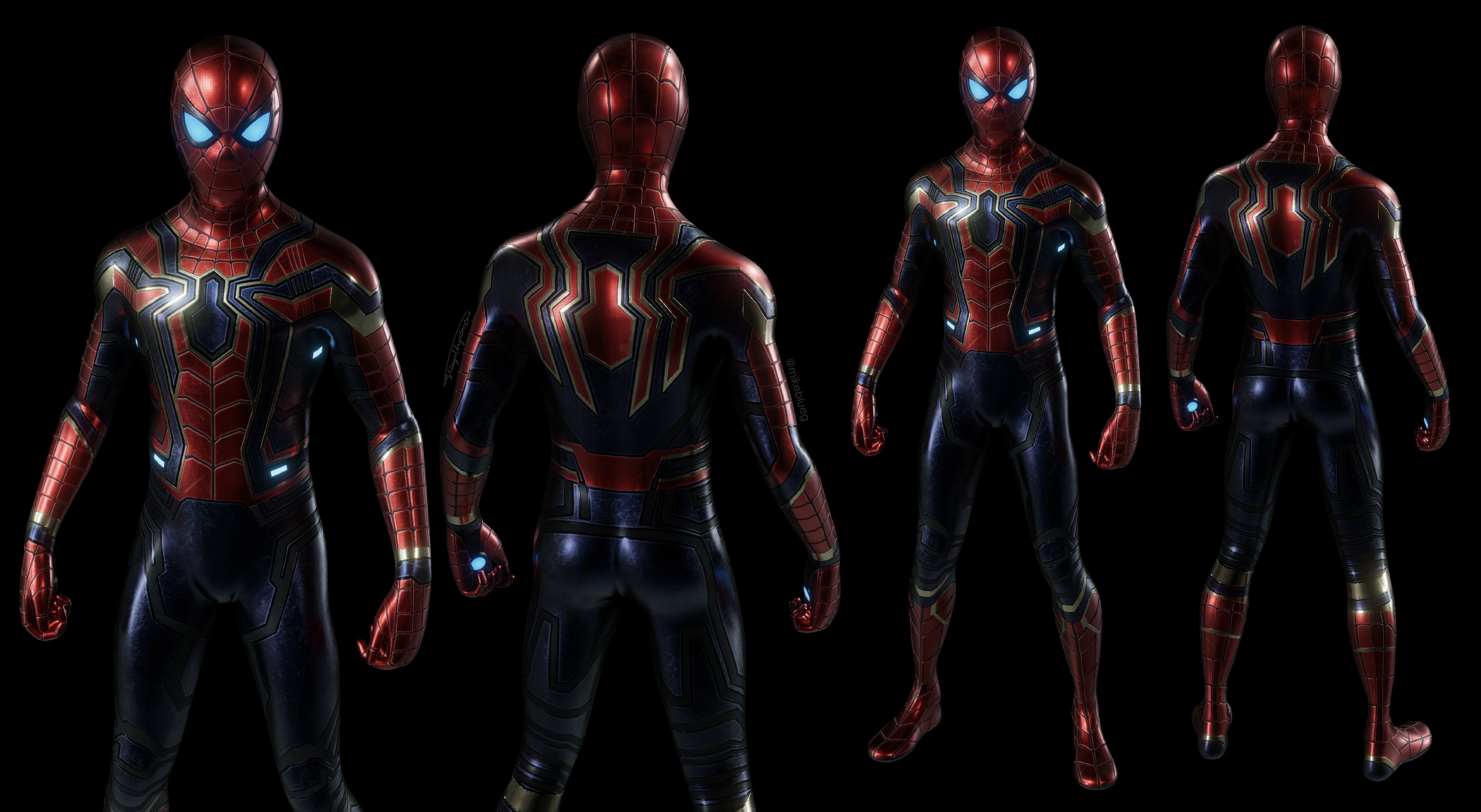Iron Spider Avengers Suit Rigged Low-poly 3D model_8