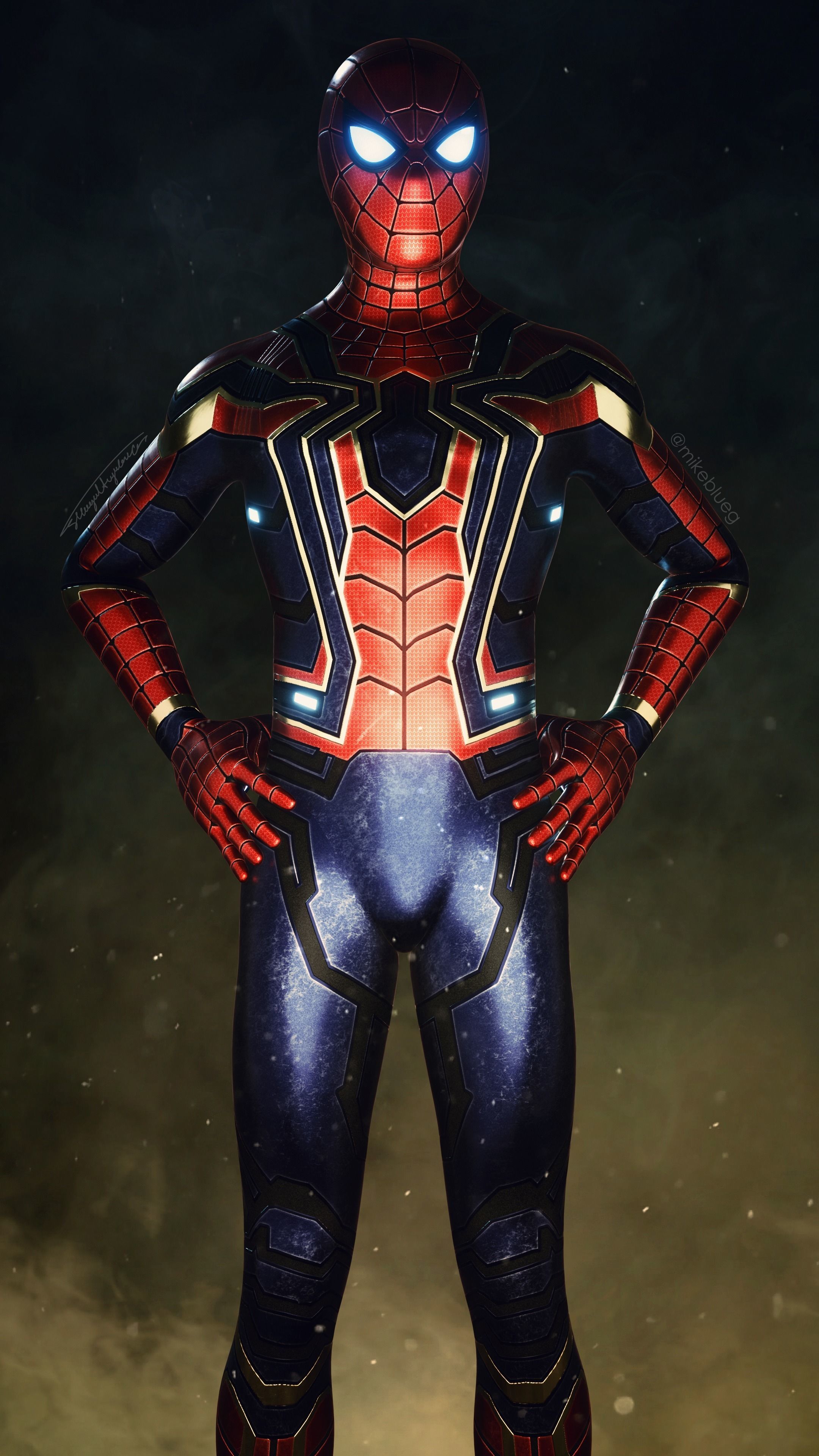 Iron Spider Avengers Suit Rigged Low-poly 3D model_7