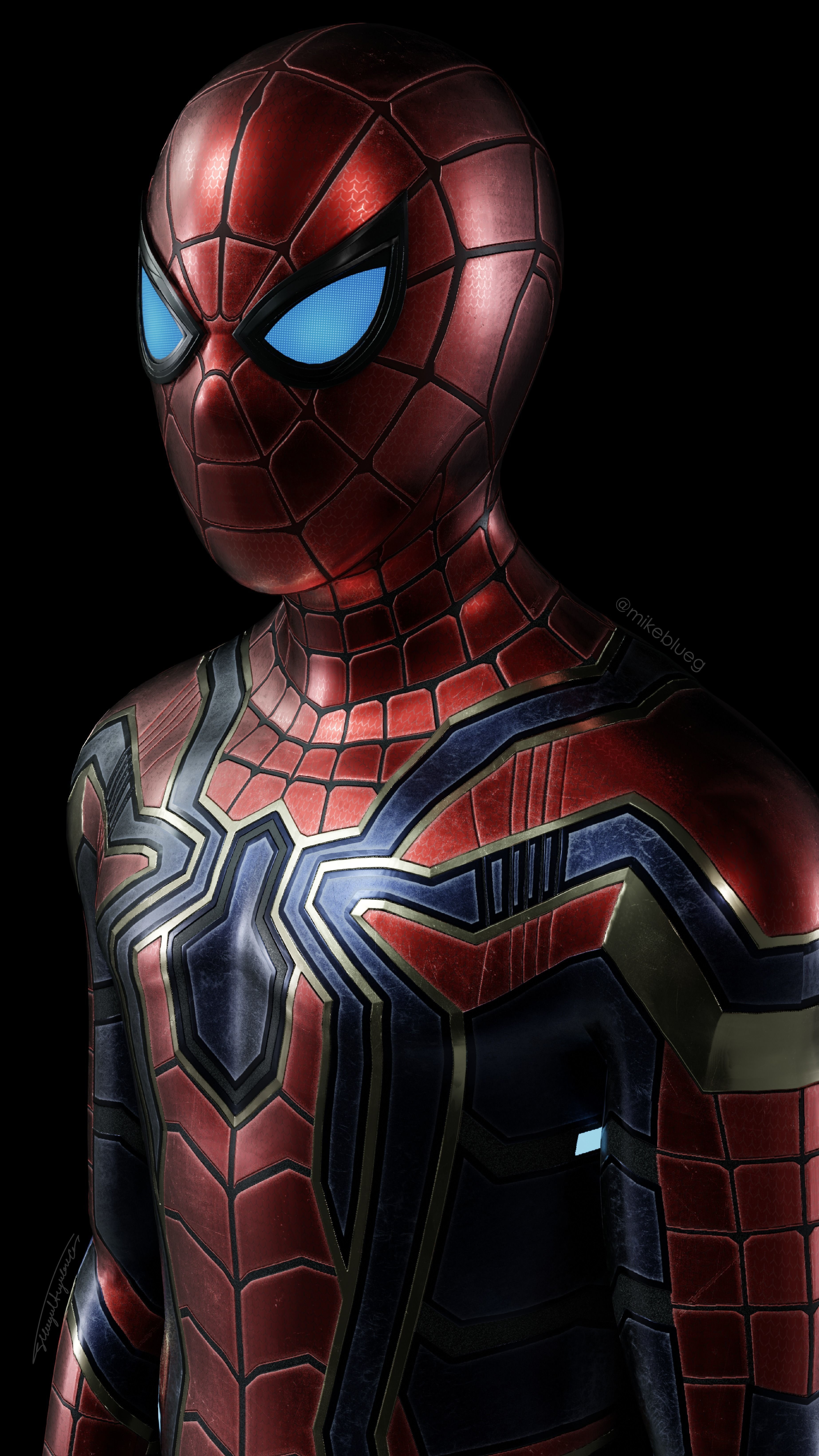 Iron Spider Avengers Suit Rigged Low-poly 3D model_10