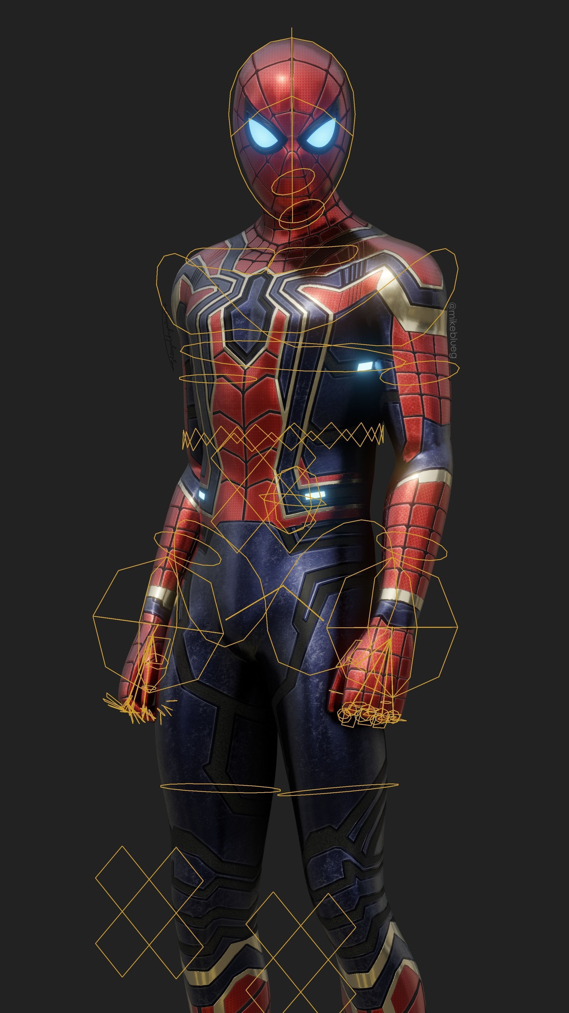 Iron Spider Avengers Suit Rigged Low-poly 3D model_4