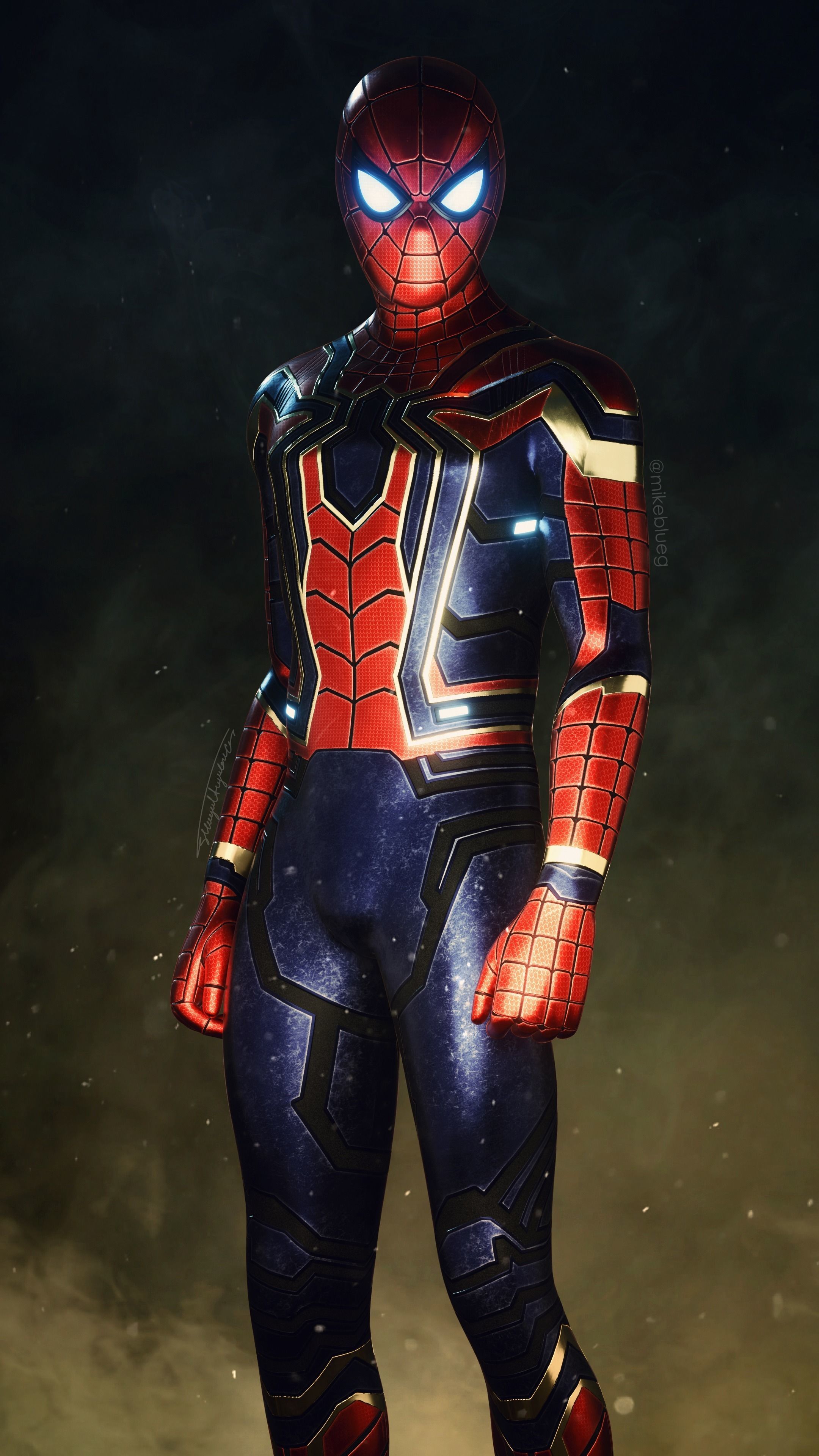 Iron Spider Avengers Suit Rigged Low-poly 3D model_3