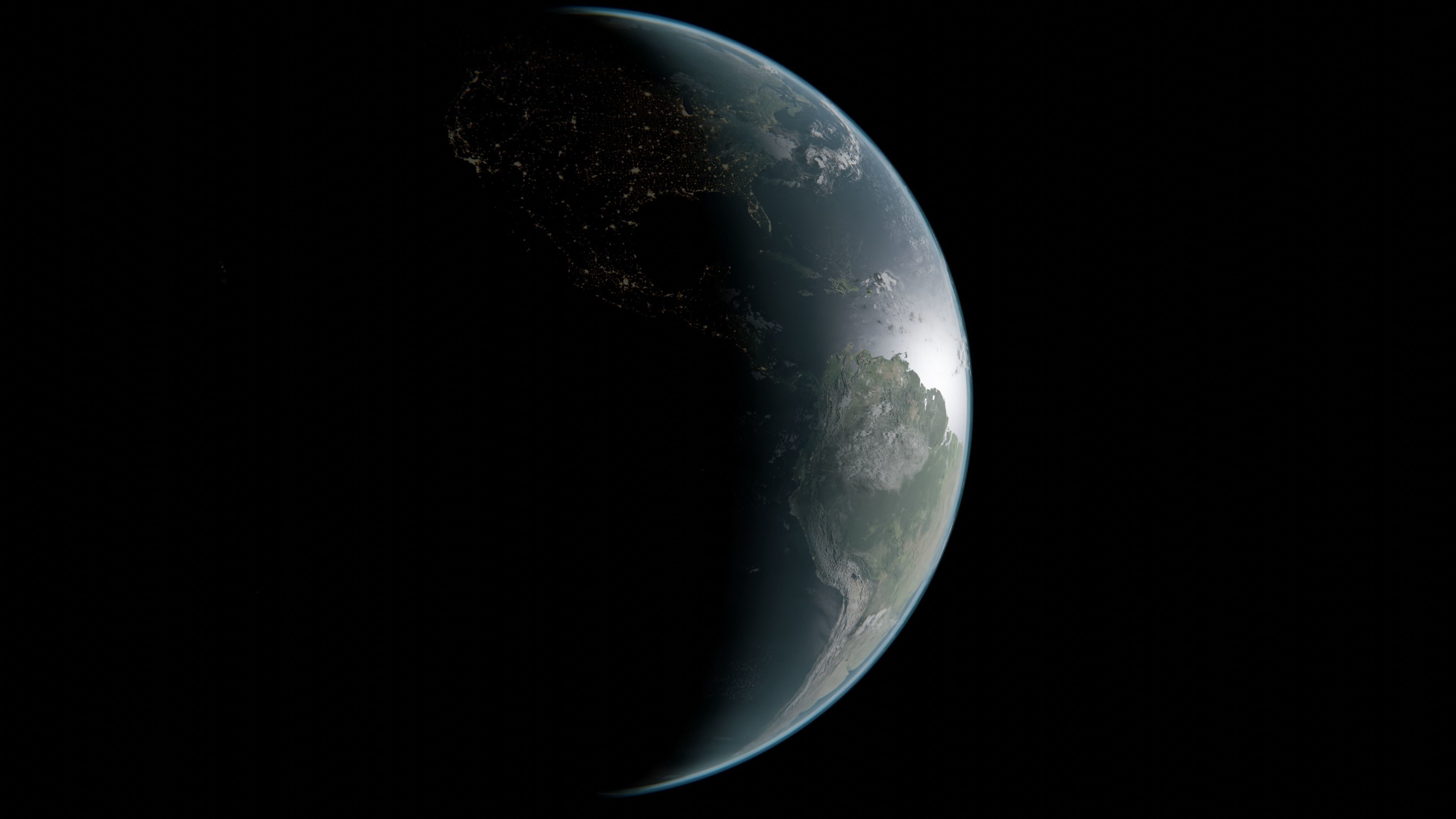 planet earth 16k - with night lights 3D model_3