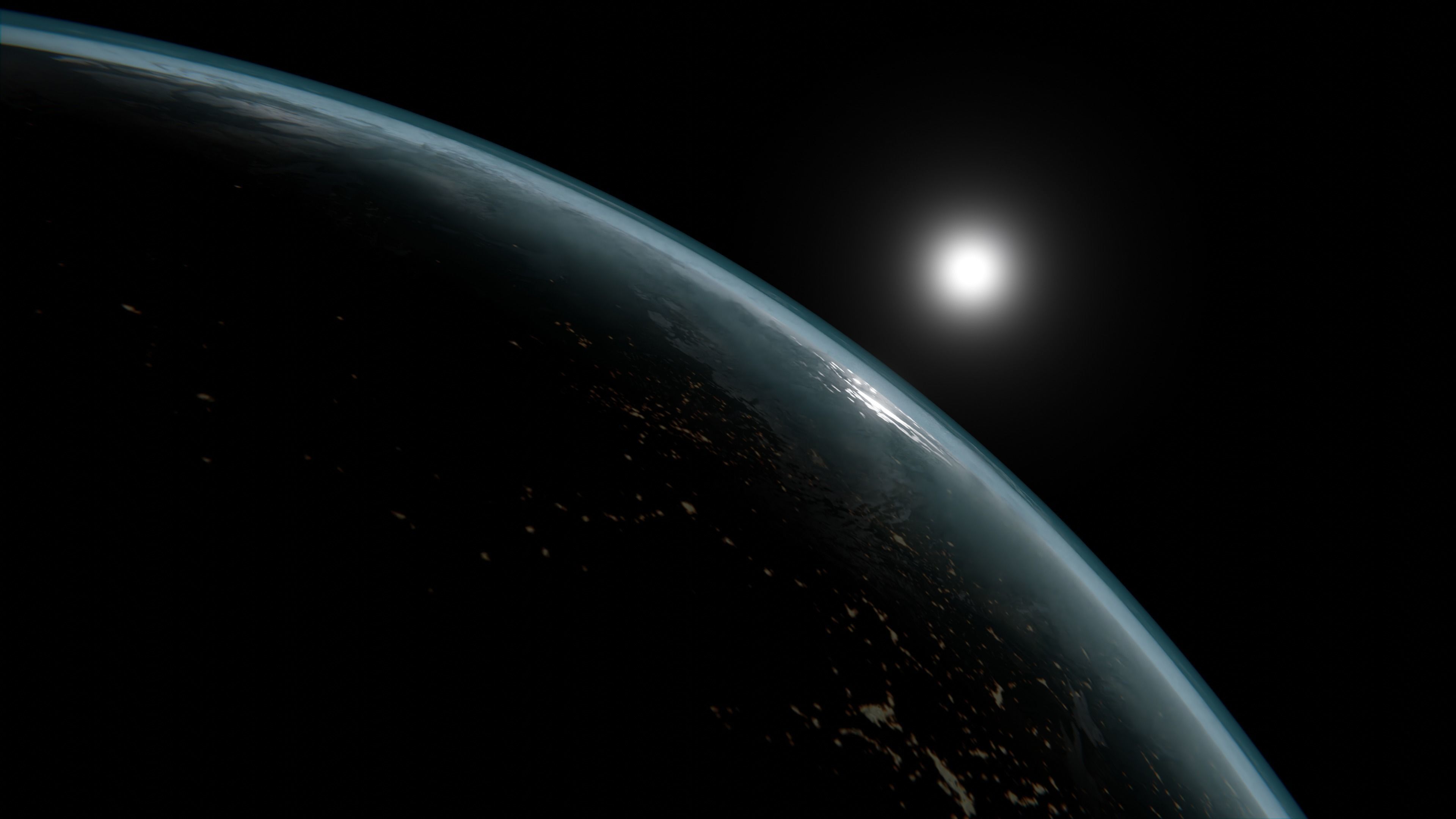 planet earth 16k - with night lights 3D model_1