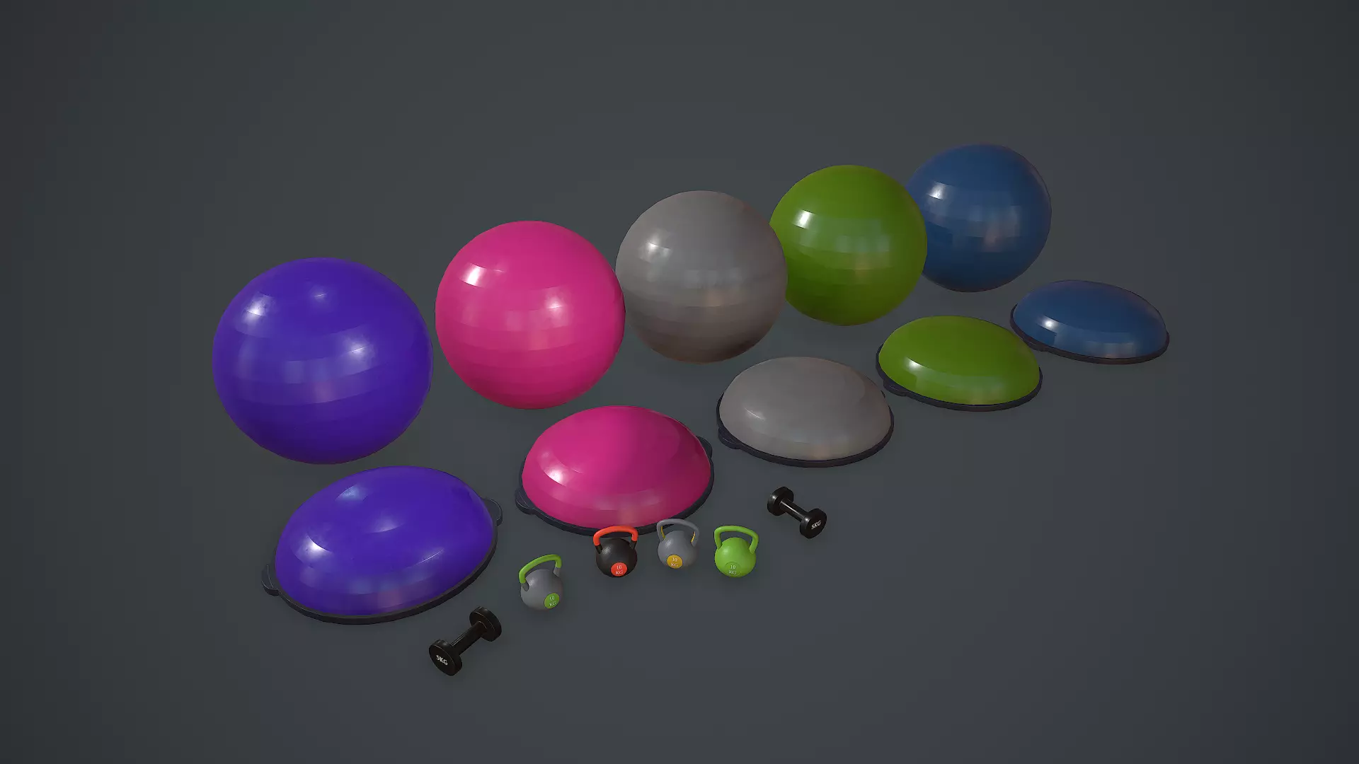 Fitness Pack Game Ready PBR 3D Model Collection_0