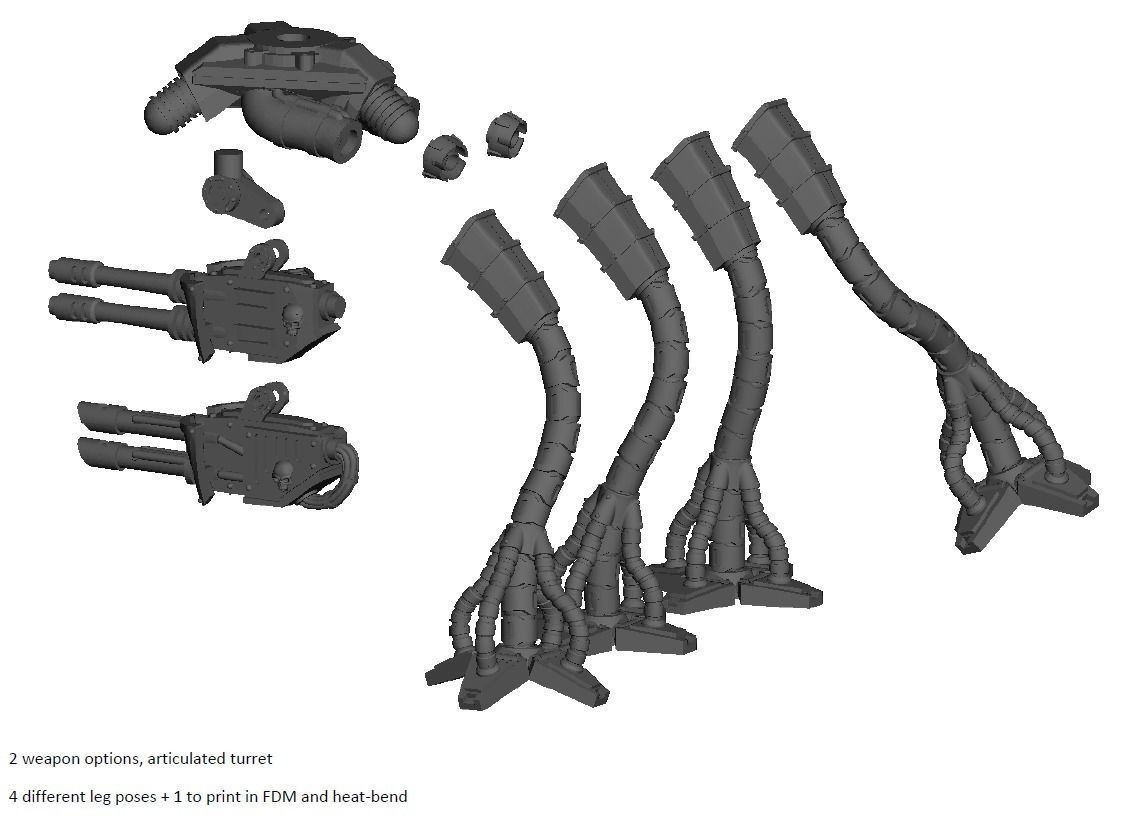 Dark Techno tripod walkers 3D print model_4