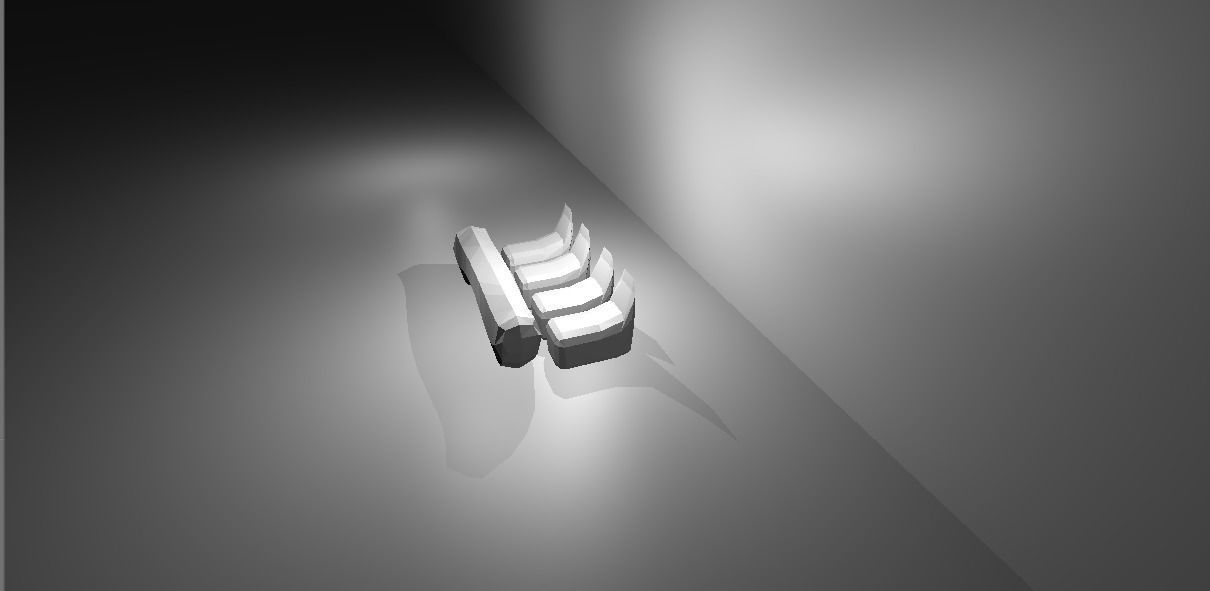 table with chair low poly 3D model_1