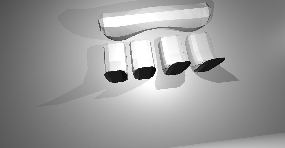 table with chair low poly 3D model_2