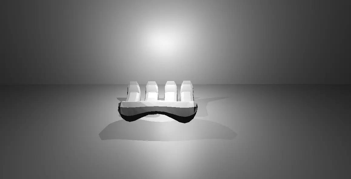 table with chair low poly 3D model_0