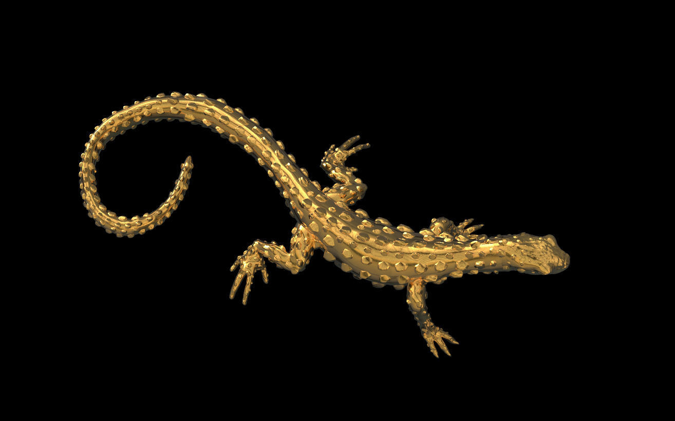 LIZARD golden 3D print model_2