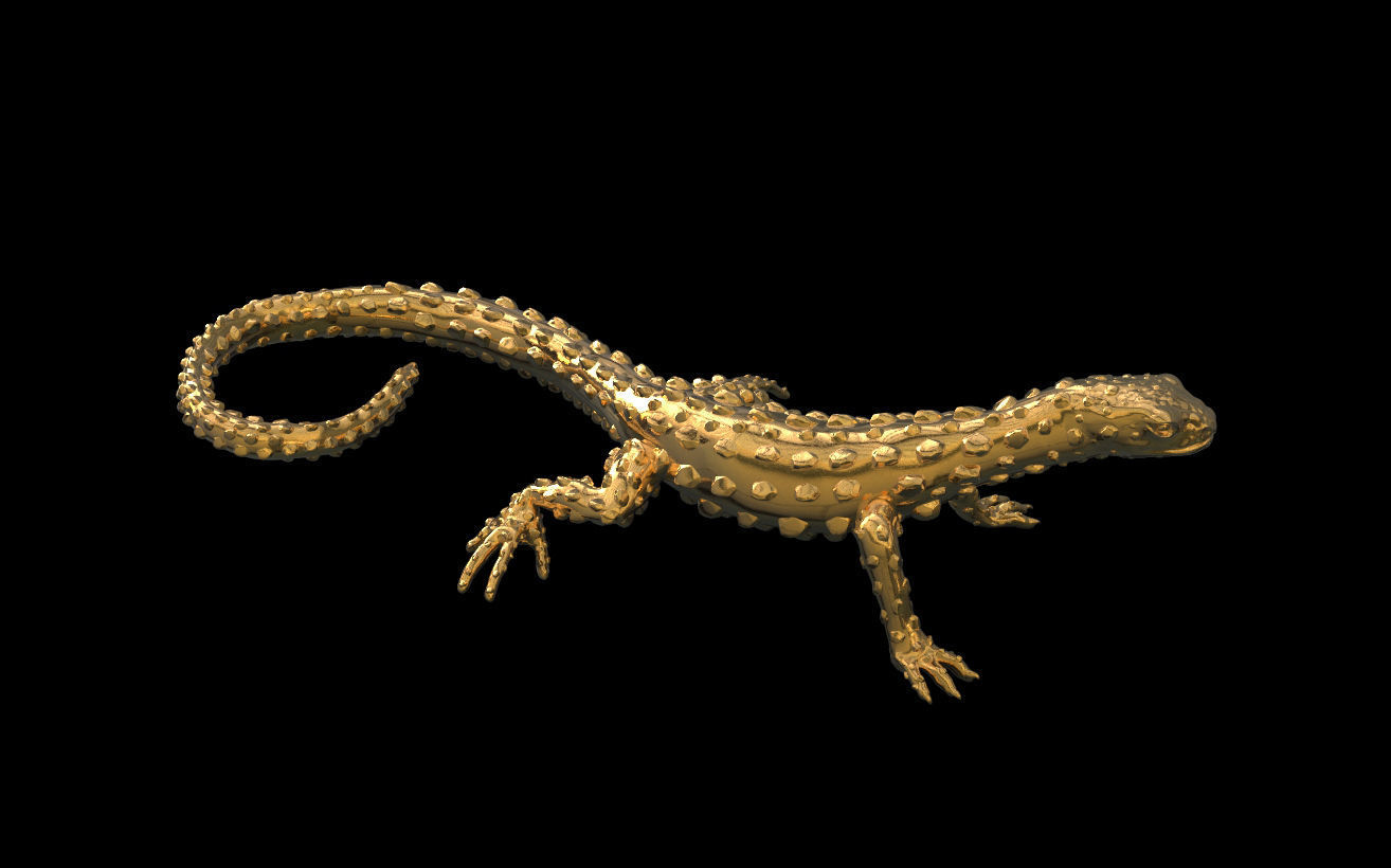 LIZARD golden 3D print model_1