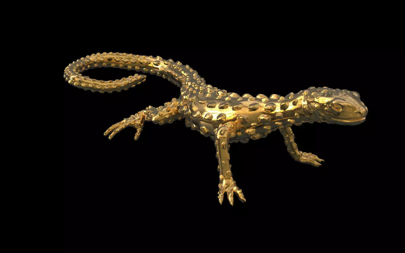 LIZARD golden 3D print model_0