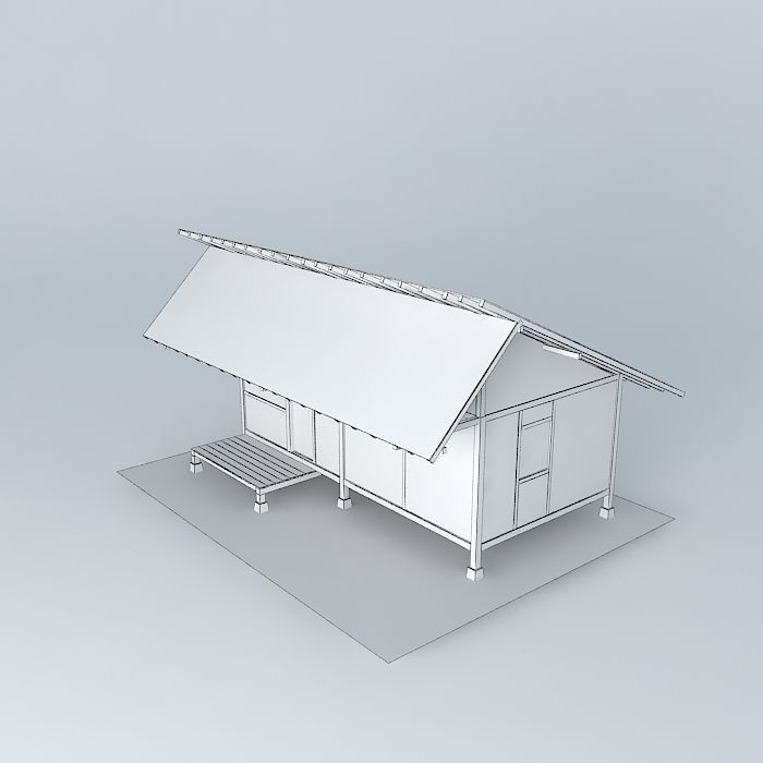 Simple house  Free 3D model_4