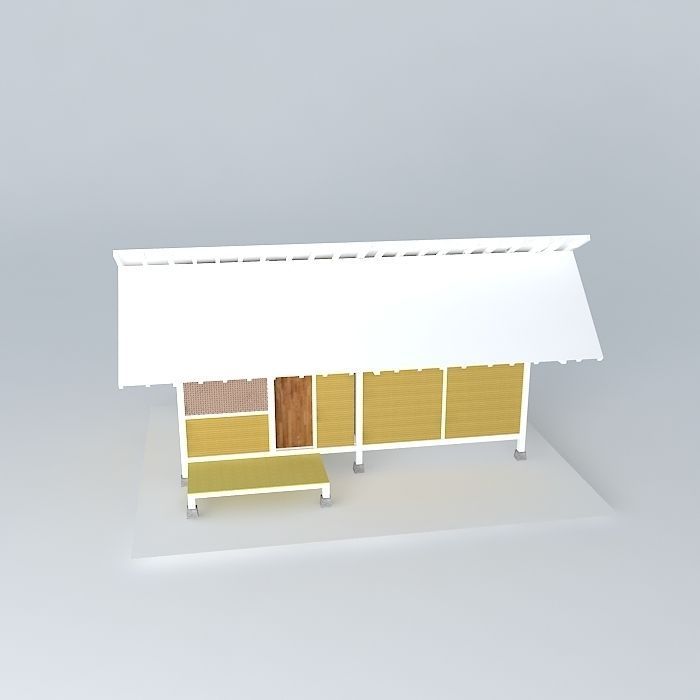Simple house  Free 3D model_2