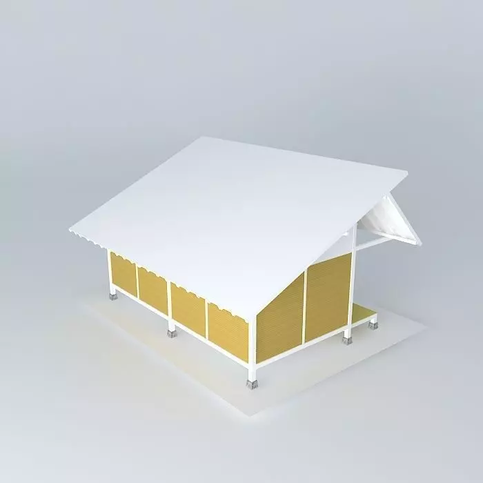 Simple house  Free 3D model_0