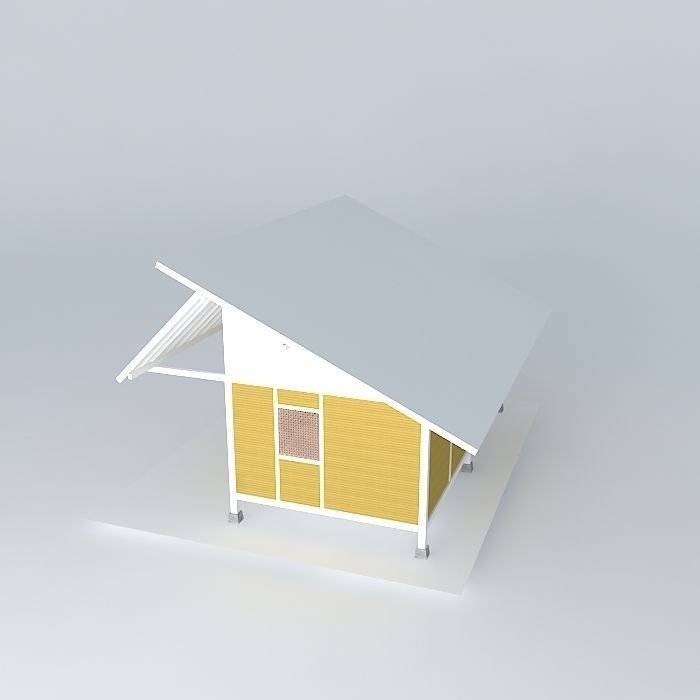 Simple house  Free 3D model_1